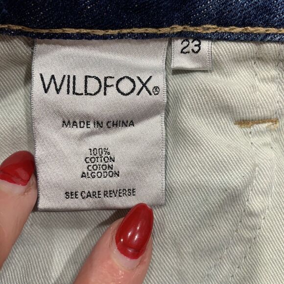 Wildfox Size 23 Baggy Crop Jeans Da Vinci Distressed Paint Splatter Loose Fit - Picture 2 of 8